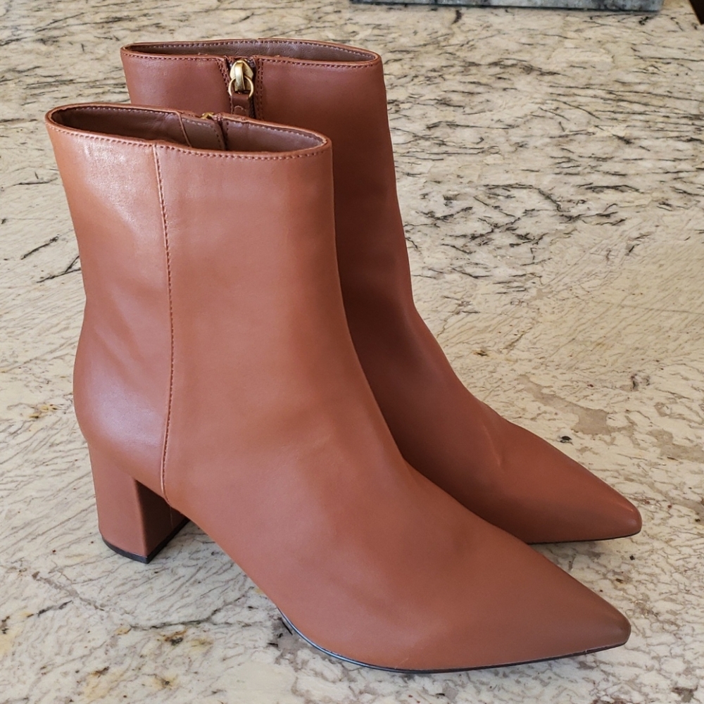 J.crew Sadie boots leather brown/ pointed toe/ block heels